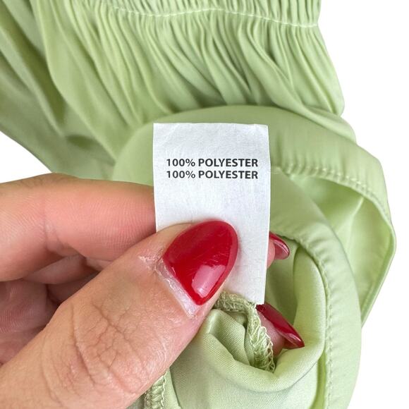 Ramy Brook Paris Light Green Sleeveless Halter Smocked Drop Waist Mini Dress - Picture 12 of 13